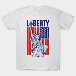 American Liberty Status 4th Of July T-Shirt